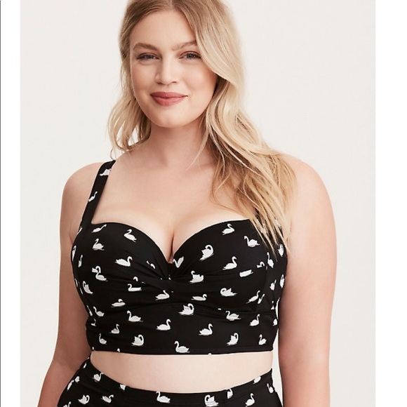 torrid Other - Torrid Swan Print Twist Bikini Top 3X